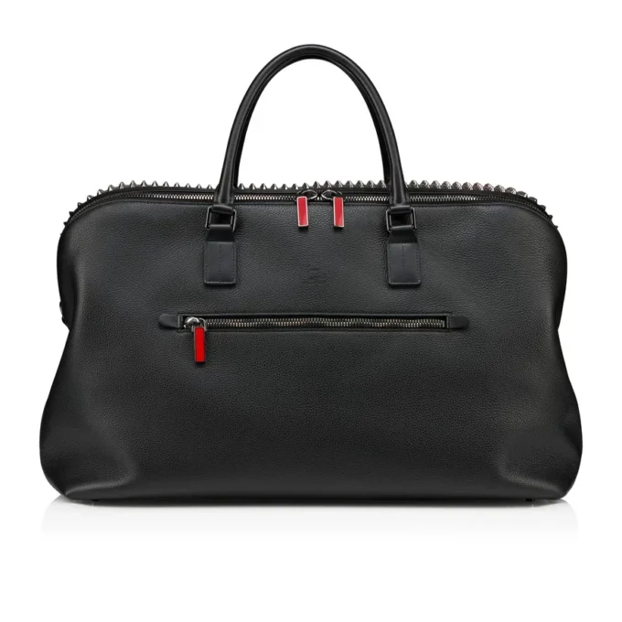 Funky – Duffle Bag – Grained Calf Leather and Spikes – Black