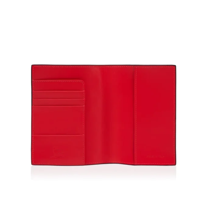 Funky – Passport Holder – Grained Calf Leather and Spikes – Black