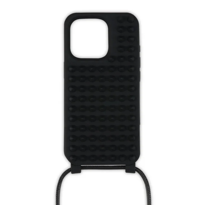 Funky – Phone Case – Rubber and Calf Leather – Black