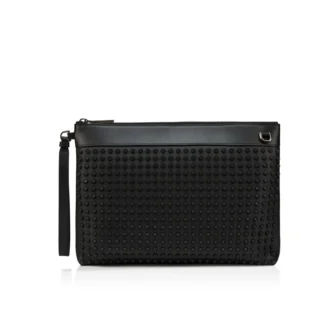 Funky – Pouch – Grained Calf Leather and Spikes – Black