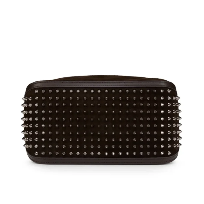 Funky – Pouch – Reversed Calf Leather and Spikes – Cafe