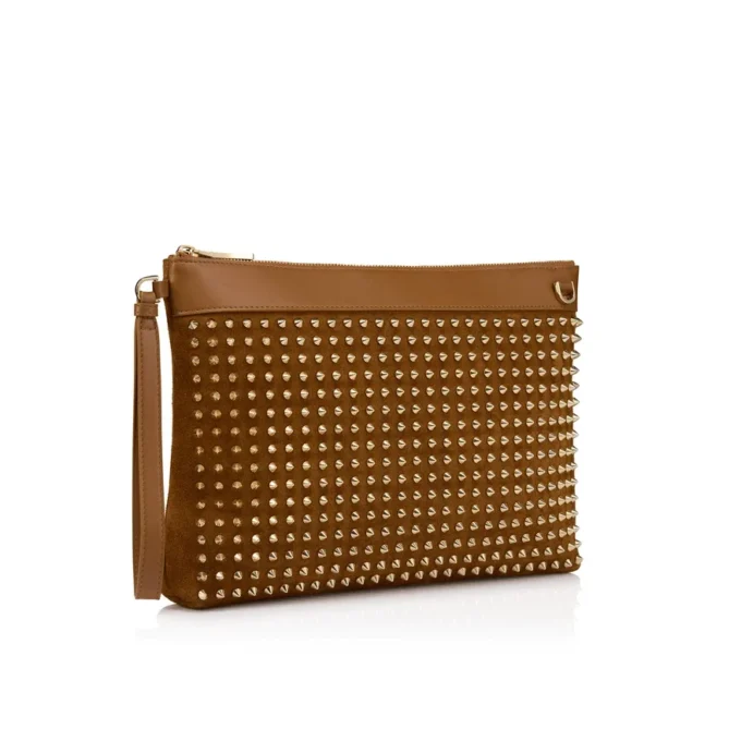 Funky – Pouch – Reversed Calf Leather and Spikes – Rhea