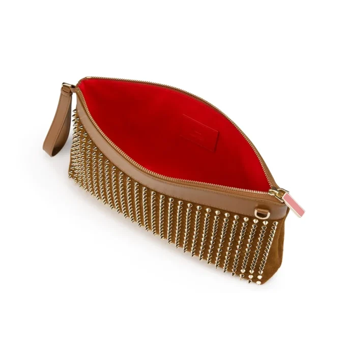 Funky – Pouch – Reversed Calf Leather and Spikes – Rhea