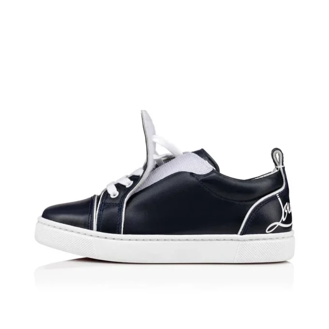 Funnyto – Low-Top Sneakers – Calf Leather – Navy – Kids
