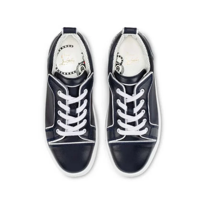 Funnyto – Low-Top Sneakers – Calf Leather – Navy – Kids