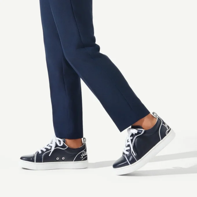 Funnyto – Low-Top Sneakers – Calf Leather – Navy – Kids