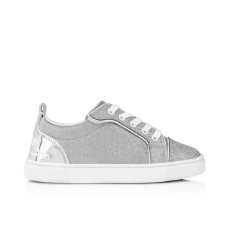 Funnyto – Sneakers – Glittered Calf Leather – Silver – Kids