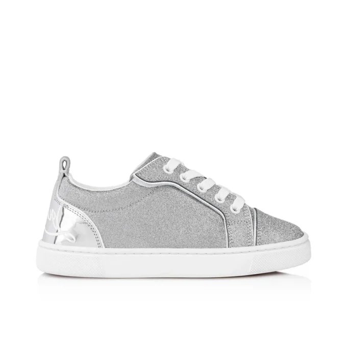 Funnyto – Sneakers – Glittered Calf Leather – Silver – Kids
