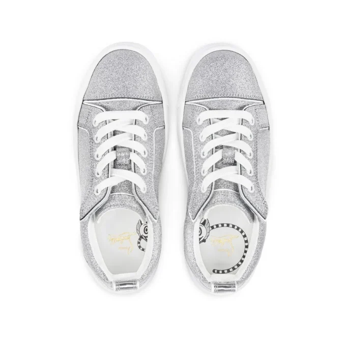 Funnyto – Sneakers – Glittered Calf Leather – Silver – Kids