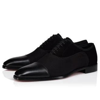 Greggory – Oxfords – Calf Leather, Cotton Twill and Veau Velours – Black – Men