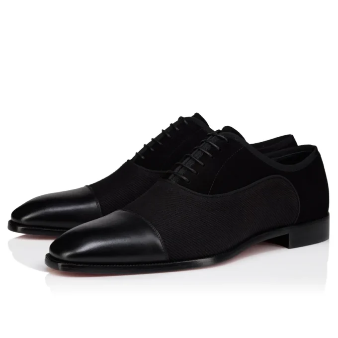 Greggory – Oxfords – Calf Leather, Cotton Twill and Veau Velours – Black – Men Greggory – Oxfords – Calf Leather, Cotton Twill and Veau Velours – Black – Men