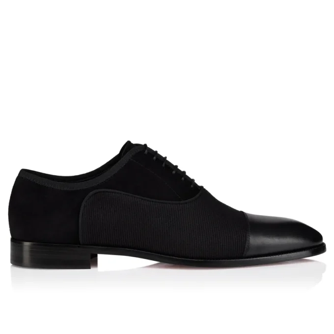 Greggory – Oxfords – Calf Leather, Cotton Twill and Veau Velours – Black – Men Greggory – Oxfords – Calf Leather, Cotton Twill and Veau Velours – Black – Men