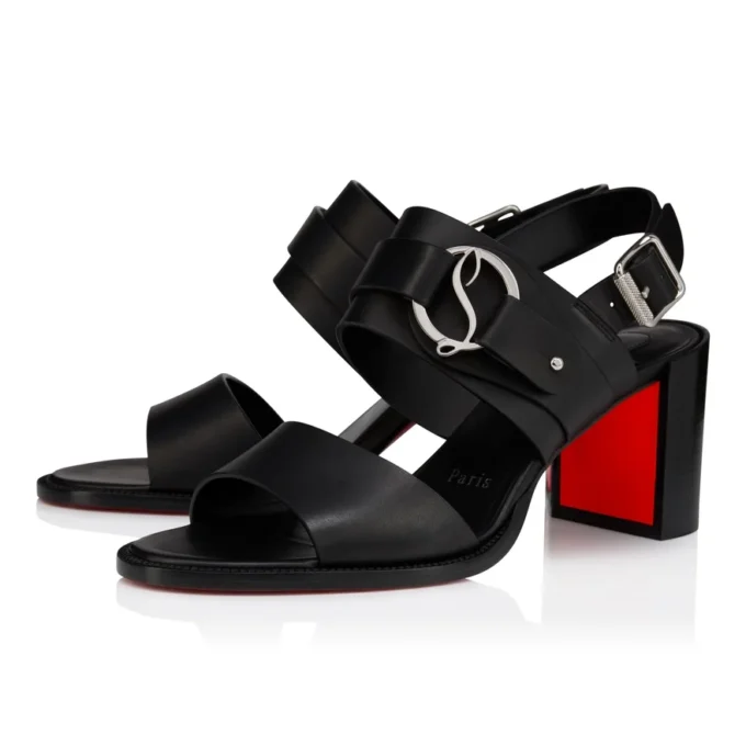 Her in Roma – 70 Mm Sandals – Waxed Calf Leather – Black – Women