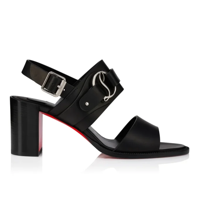 Her in Roma – 70 Mm Sandals – Waxed Calf Leather – Black – Women