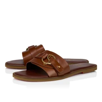 Her in Roma Mule – Mules – Calf Leather – Dark Carmine – Women