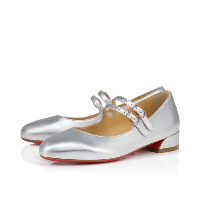 Jane Fille – Ballerinas – Laminated Nappa Leather – Silver – Kids