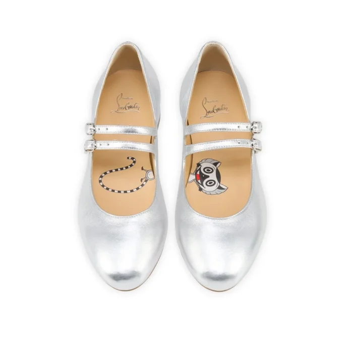 Jane Fille – Ballerinas – Laminated Nappa Leather – Silver – Kids