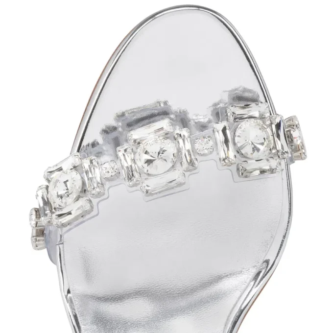Just Jewel – 85 Mm Sandals – Tpu and Laminated Calf Leather – Crystal – Women