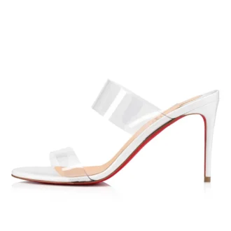 Just Nothing – 84 Mm Mules – Patent Calf and Pvc – Bianco