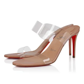 Just Nothing – 85 Mm Mules – Patent Leather and Tpu – Blush – Women