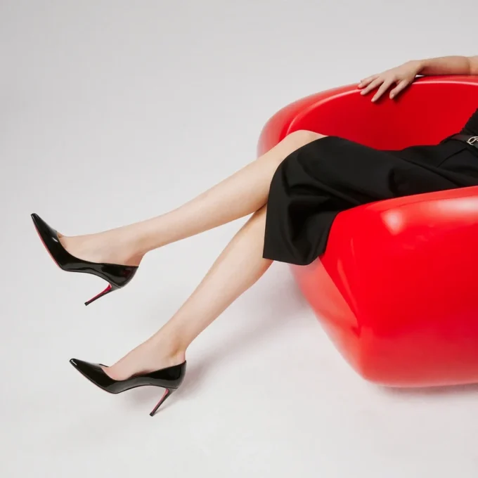 Kate – 85 Mm Pumps – Patent Calf Leather – Black – Women