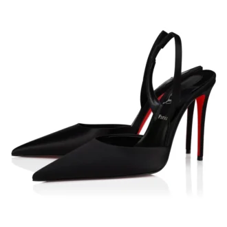 Kate Max O Sling – 100 Mm Slingback Pumps – Crepe Satin – Black – Women