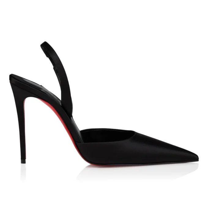 Kate Max O Sling – 100 Mm Slingback Pumps – Crepe Satin – Black – Women