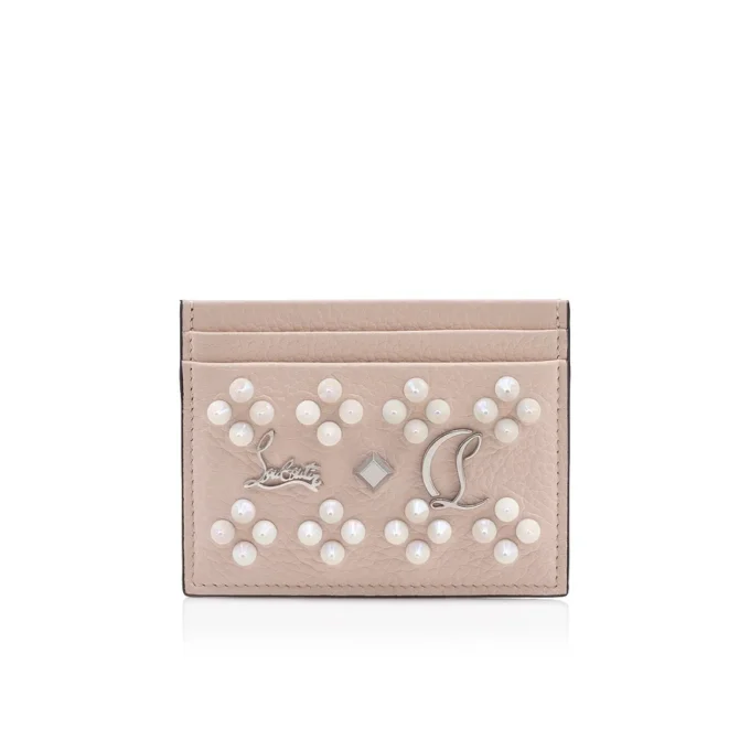 Kios – Card Holder – Grained Calf Leather and Spikes Loubinthesky – Leche