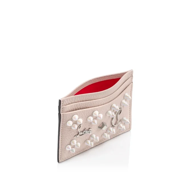 Kios – Card Holder – Grained Calf Leather and Spikes Loubinthesky – Leche