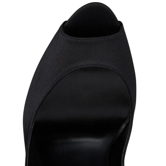 Lady Peep Suola Strass – 150 Mm Pumps – Crepe Satin – Black – Women