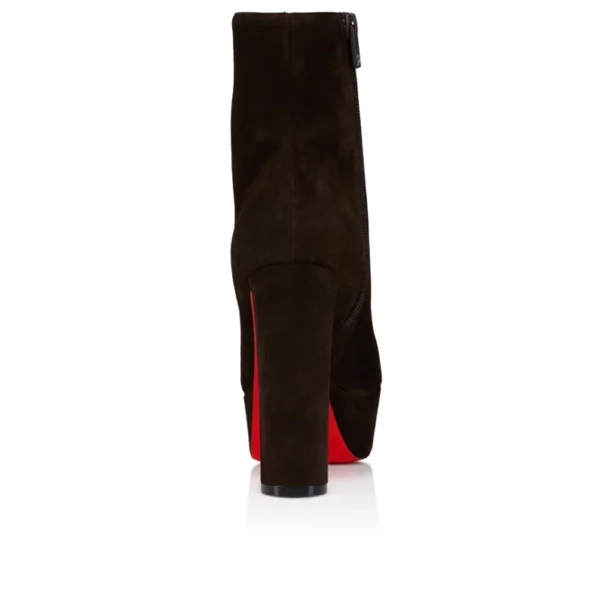 Loo Booty – 130 Mm Low Boots – Veau Velours – Cafa – Women