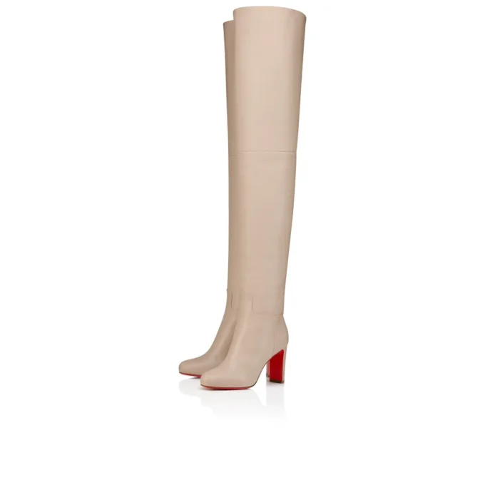 Loo Thigh Boot – 85 Mm Thighboots – Calf Leather – Pearl – Women