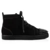 Lou Spikes – High-Top Sneakers – Suede and Spikes – Black – Men