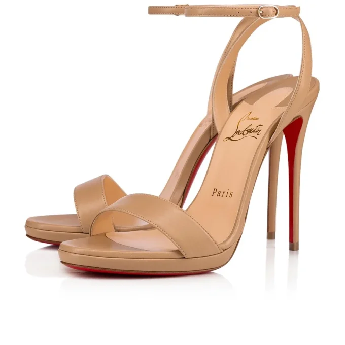 Loubi Queen – 120 Mm Sandals – Nappa Leather – Nude 1 – Women