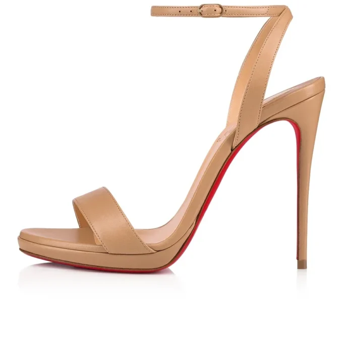 Loubi Queen – 120 Mm Sandals – Nappa Leather – Nude 1 – Women