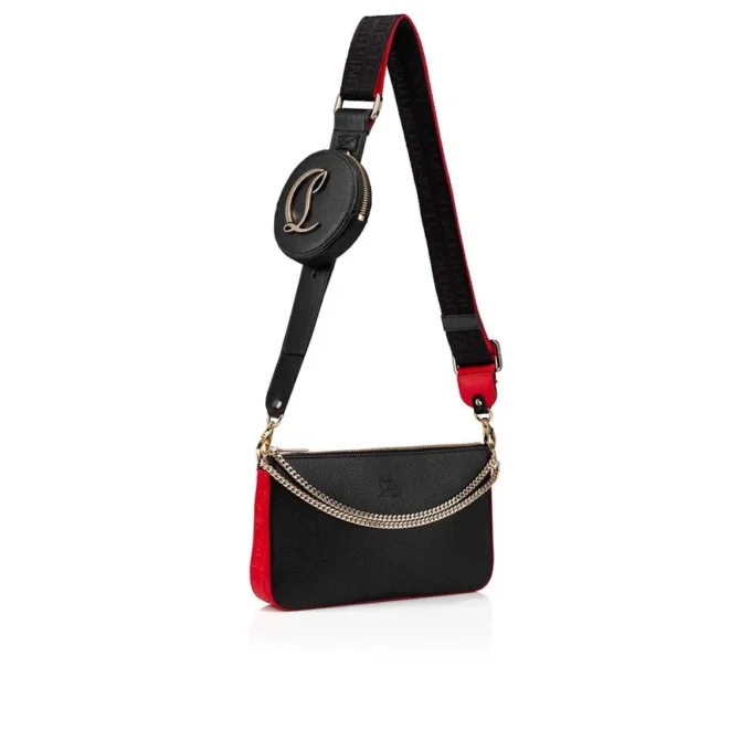 Loubila – Crossbody Bag – Grained Calf Leather and Smooth Calf Leather – Black