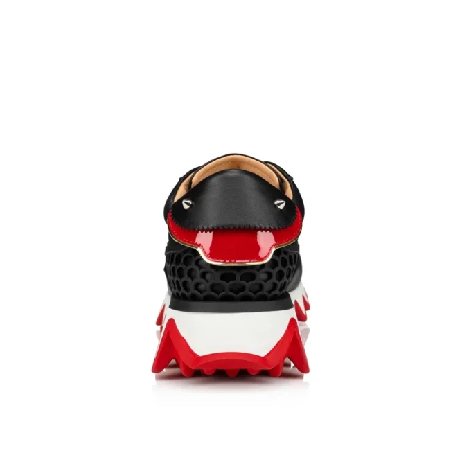 Loubishark – Sneakers – Calf Leather and Veau Velours – Black – Women