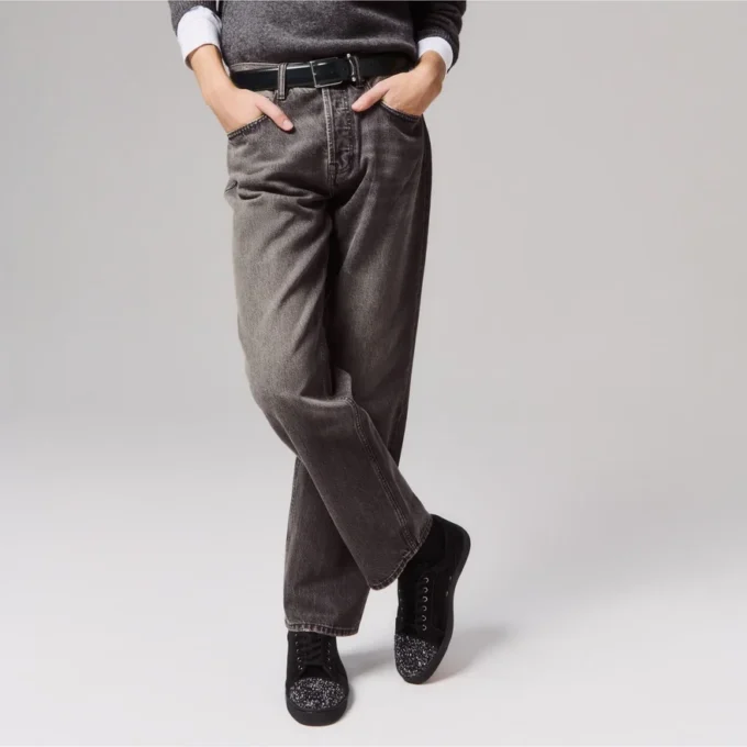 Louis Jr P Perla – Sneakers – Veau Velours and Strass – Black – Men