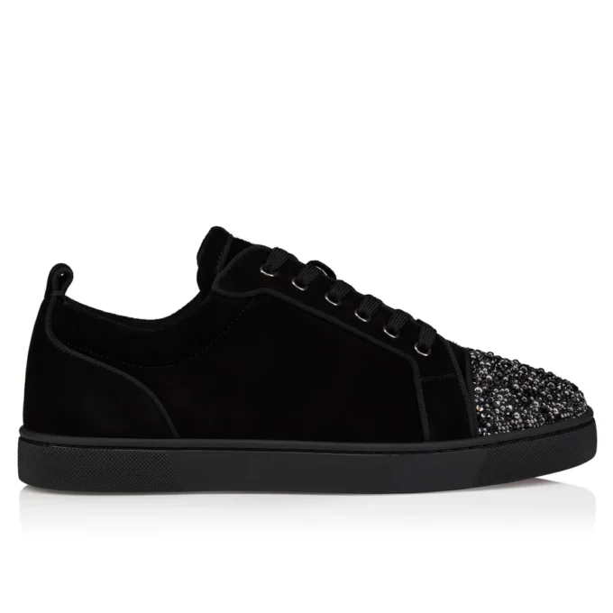 Louis Jr P Perla – Sneakers – Veau Velours and Strass – Black – Men