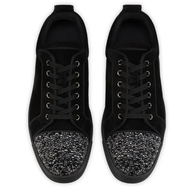 Louis Jr P Perla – Sneakers – Veau Velours and Strass – Black – Men