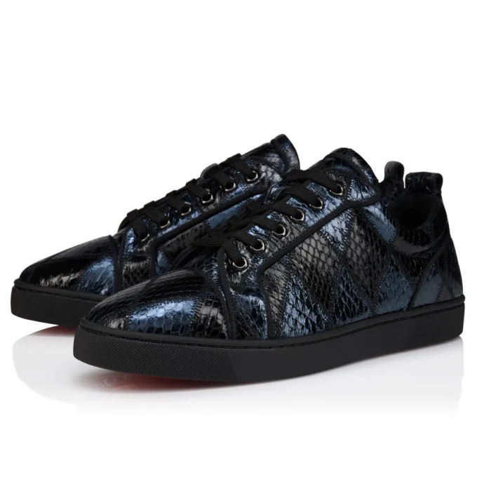 Louis Junior – Sneakers – Patchwork Watersnake Leather – Black – Men