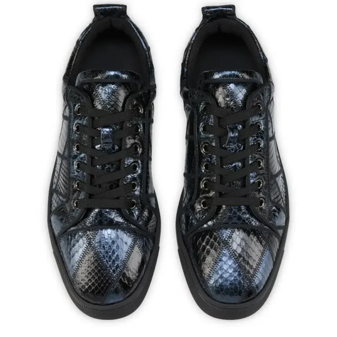 Louis Junior – Sneakers – Patchwork Watersnake Leather – Black – Men