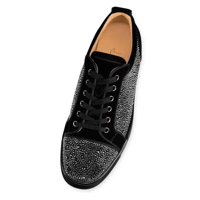 Louis Junior Strass – Sneakers – Suede Calf and Strass – Black – Men