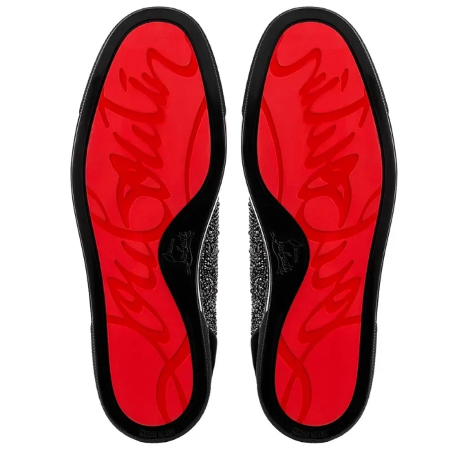 Louis Junior Strass – Sneakers – Suede Calf and Strass – Black – Men