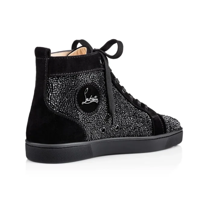 Louis Strass – Sneakers – Veau Velours and Strass – Black – Men