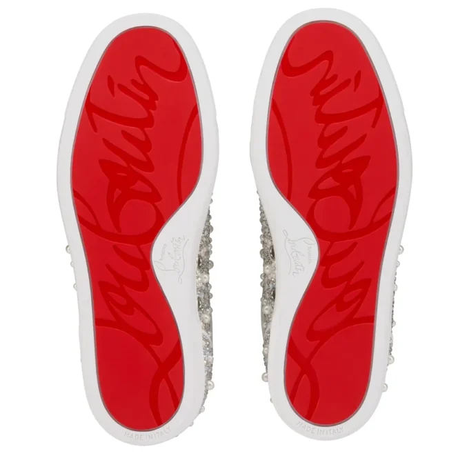 Louiseperla – Sneakers – Crepe Satin, Calf Leather, Strass Et Perles – White – Women