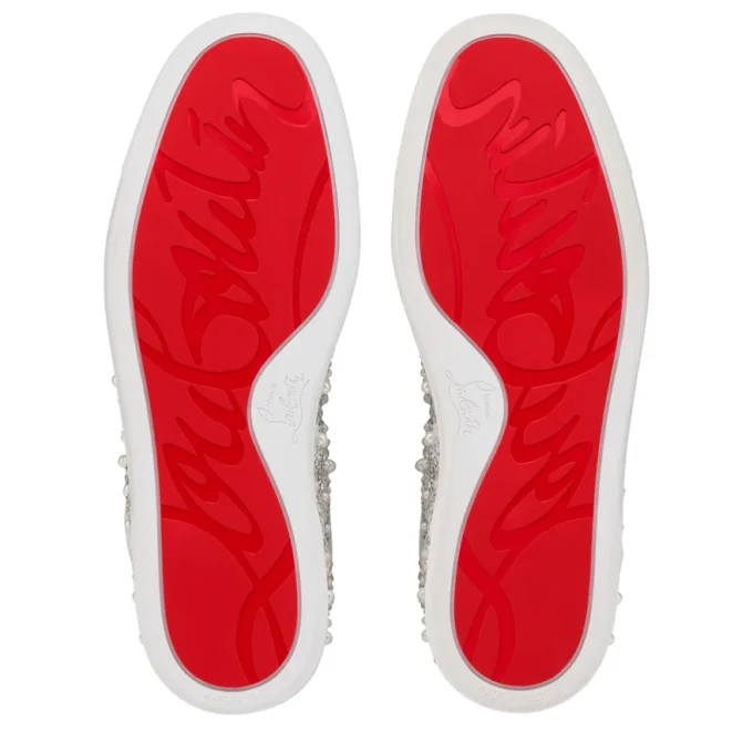 Louperla Jr – Sneakers – Crepe Satin, Calf Leather, Strass Et Perles – White – Men