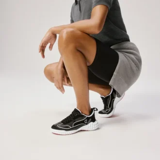 Mara – Sneakers – Veau Velours, Lamb Nappa Leather and Mesh – Black – Women Mara – Sneakers – Veau Velours, Lamb Nappa Leather and Mesh – Black – Women