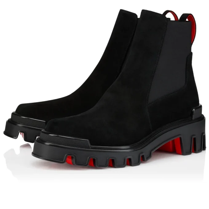 Marchacroche Dune – Low Boots – Reversed Calf Leather – Black – Men