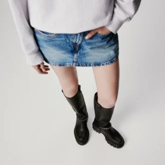 Marinetta Pyraclou – Boots – Waxed Calf Leather – Black – Women